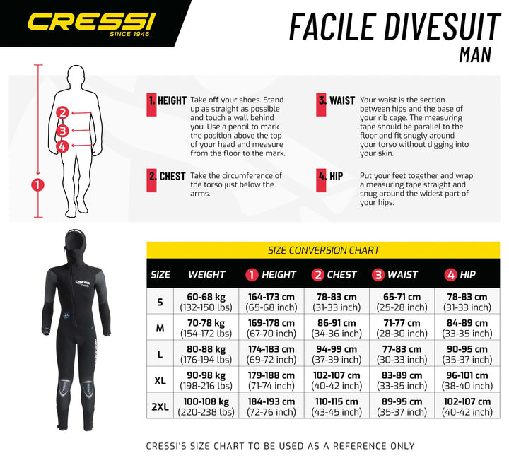 Cressi Facile 7mm 1-Piece Wetsuit