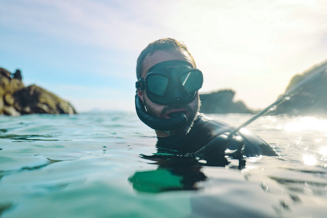 Shadow Black Mirrored Mask And Classic Spearo Snorkel Set